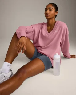 Cotton Vintage Lounge V Neck Sweatshirt
