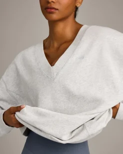 Cotton Vintage Lounge V Neck Sweatshirt