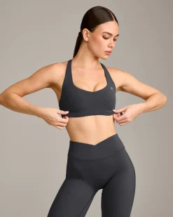 EasyLift™ Cross BackSportsBra with Grey Logo
