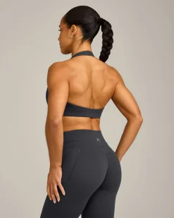 EasyLift™ Halter Bralette with Grey Logo