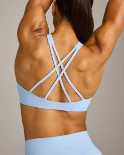 EasyLift™ High Neck Sports Bra with Grey Logo