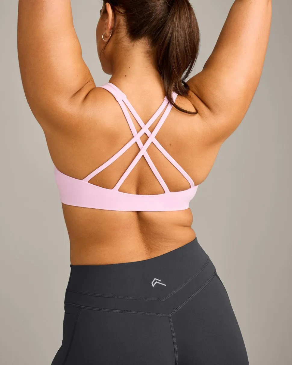 EasyLift™ High Neck Sports Bra with Grey Logo