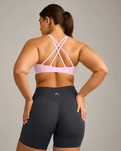 EasyLift™ High Neck Sports Bra with Grey Logo