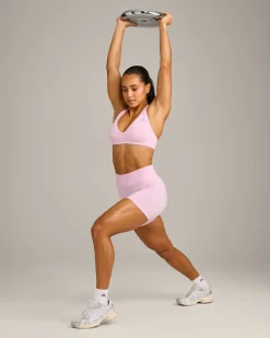EffortlessLift™ Seamless Halter Neck Sports Bra with Grey Logo