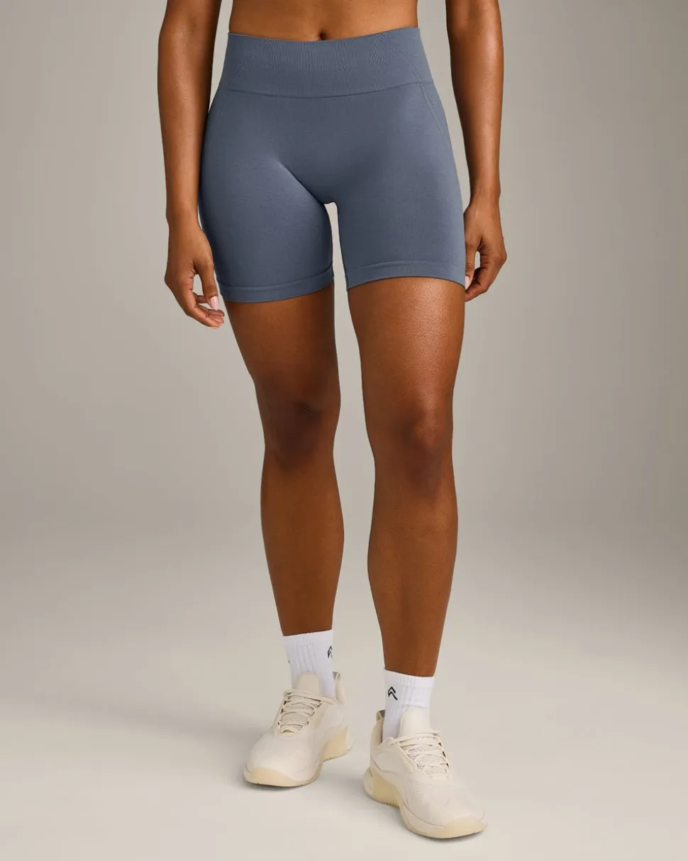 EffortlessLift™ Seamless Mid Rise Shorts with Grey Logo