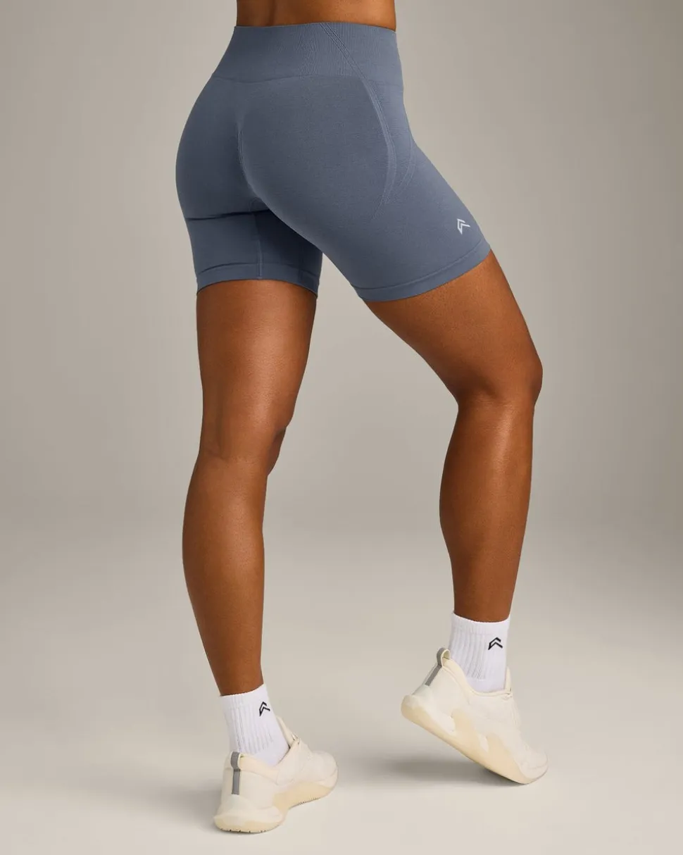 EffortlessLift™ Seamless Mid Rise Shorts with Grey Logo