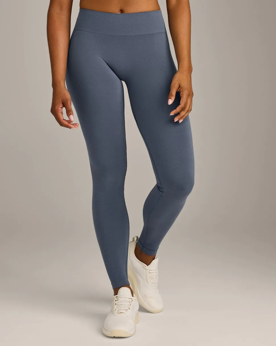 EffortlessLift™ Seamless Mid Rise Leggings with Grey Logo