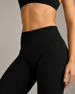 EffortlessLift™ Seamless Mid Rise Leggings with Grey Logo