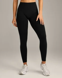 EffortlessLift™ Seamless Mid Rise Leggings with Grey Logo