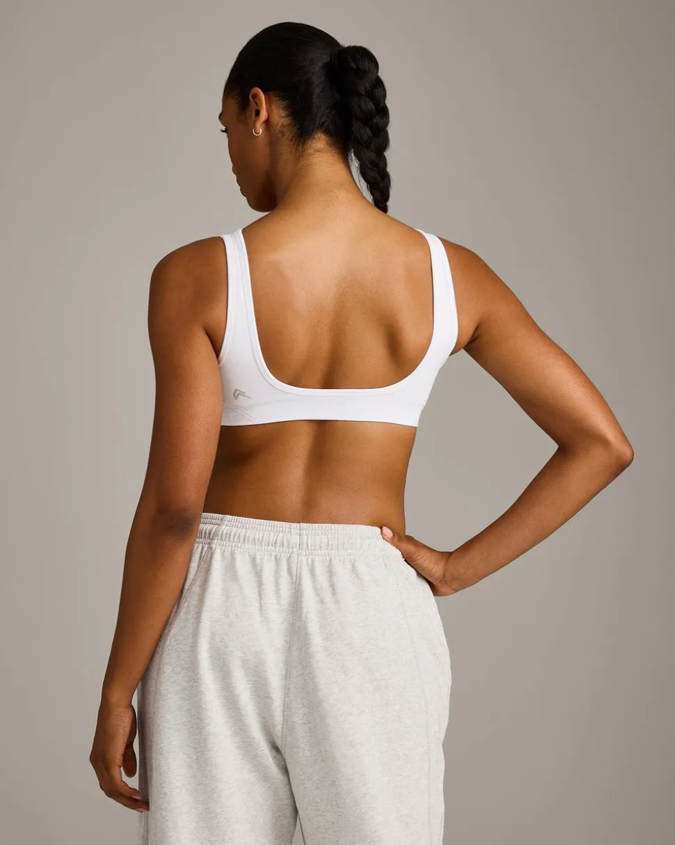 EffortlessLift™ Square Neck Sports Bra with Grey Logo
