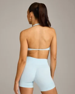 EnhanceLift™ Seamless Minimal Halter Neck Bralette with Grey Logo