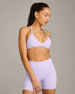 EnhanceLift™ Seamless Minimal Halter Neck Bralette with Grey Logo