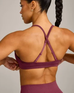 EnhanceLift™ Seamless Strappy Sports Bra with Grey Logo