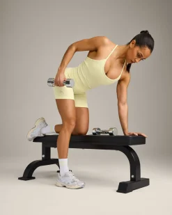 EnhanceLift™ Seamless Strappy Racer Vest with Built in Bra Shelf with Grey Logo