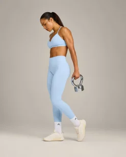 EnhanceLift™ Seamless Strappy Sports Bra with Grey Logo