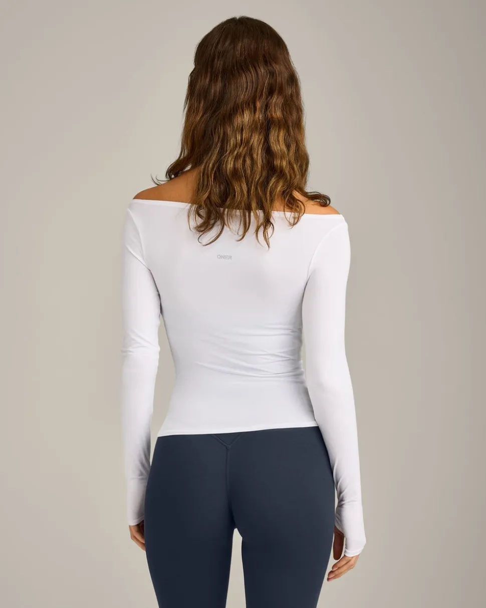 FormeSoft™ Fitted Off-The-Shoulder Long Sleeve Top