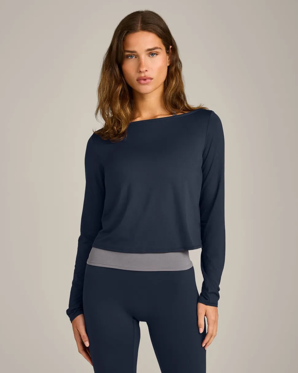 FormeSoft™ Relaxed Slash Neck Long Sleeve Top