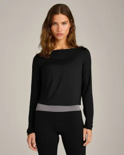 FormeSoft™ Relaxed Slash Neck Long Sleeve Top