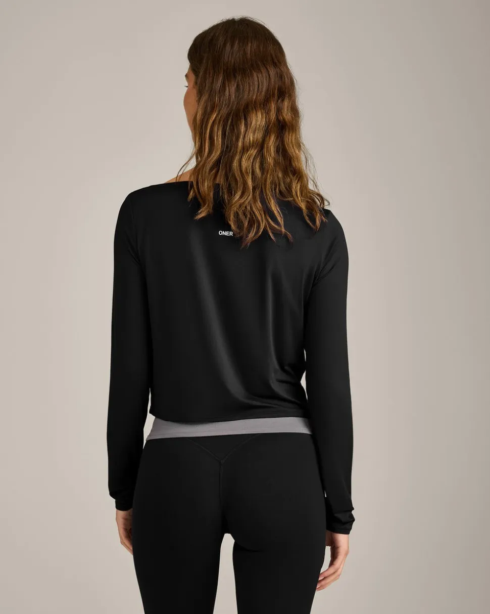 FormeSoft™ Relaxed Slash Neck Long Sleeve Top