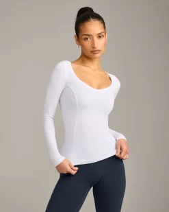 Mellow™ Motion Wide V Neck Long Sleeve Top