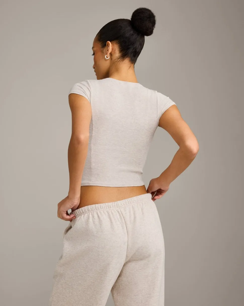 Mellow™ Rib Mid Short Sleeve Cardigan