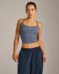 Mellow™ Rib Racer Back Mid Vest with Built in Bra Shelf