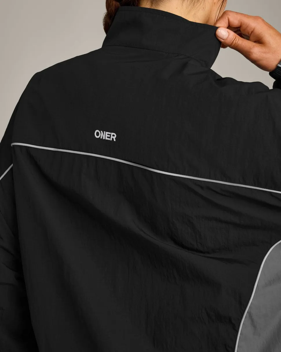 Oversized Contrast Piped Woven Track Jacket