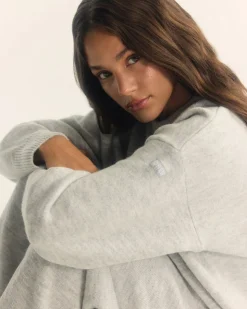 Oversized Knit Crew Neck Sweatshirt