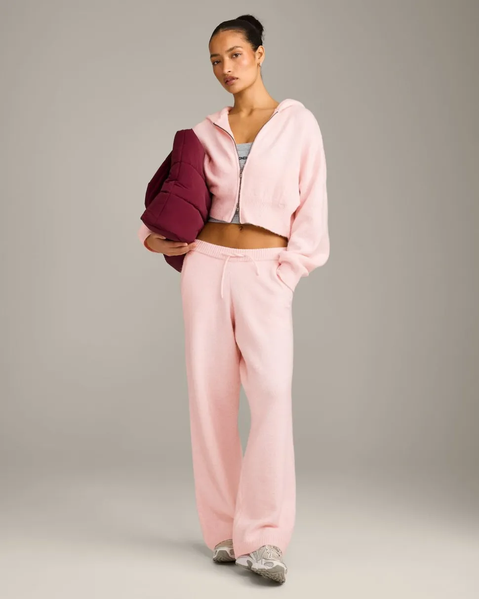 Oversized Knit Zip Through Mid Hoodie