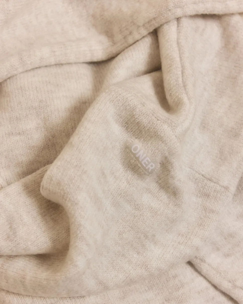 Oversized Knit Zip Through Mid Hoodie