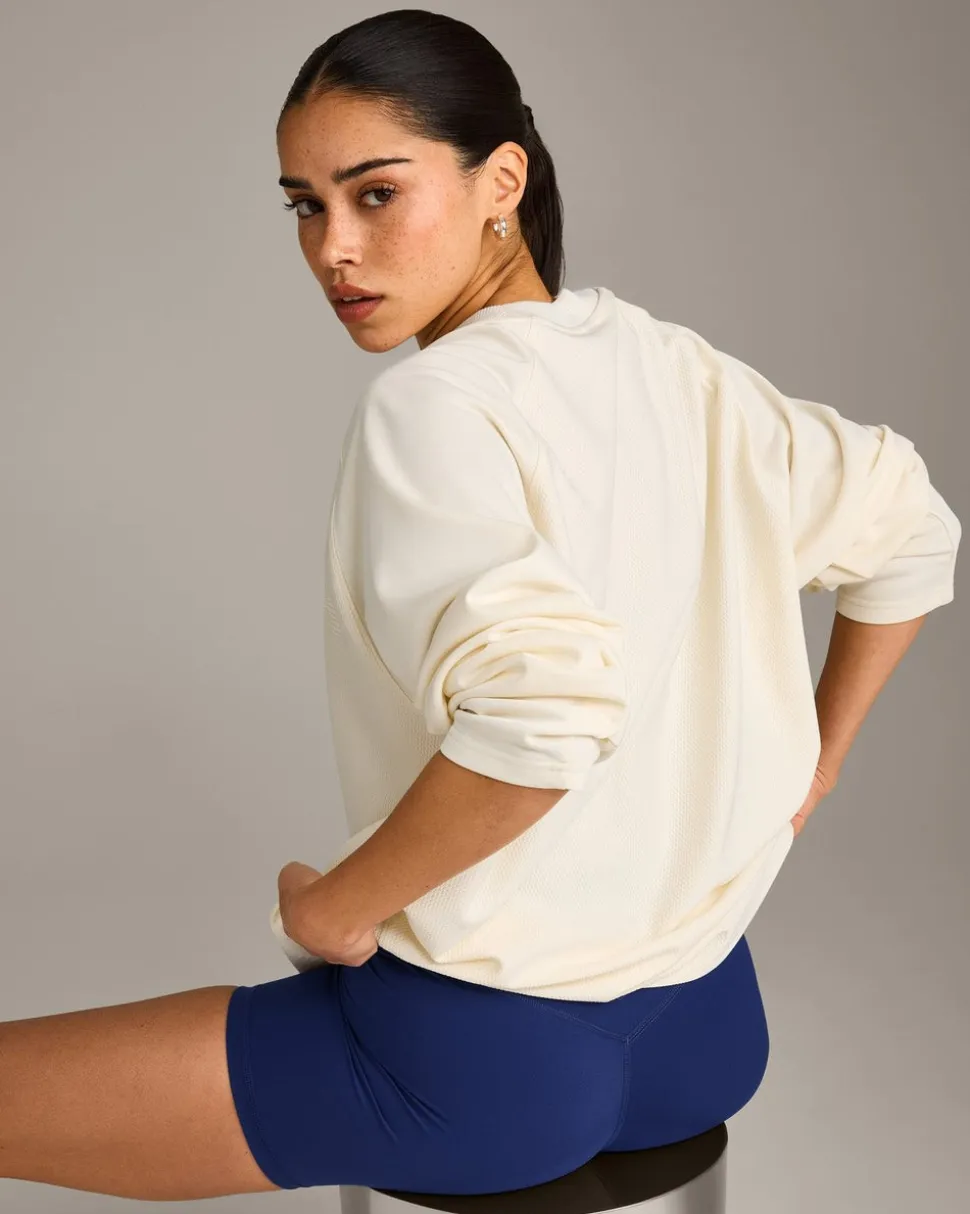 Oversized V Neck Long Sleeve T-Shirt with Oner Graphic