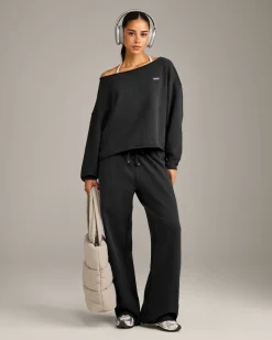 Raw Cut Lounge Off-The-Shoulder Sweatshirt