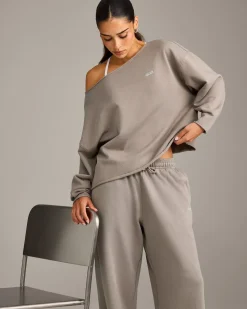 Raw Cut Lounge Off-The-Shoulder Sweatshirt