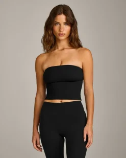 SoftMotion™ Bandeau Mid Vest with Built in Bra Shelf with Grey Logo