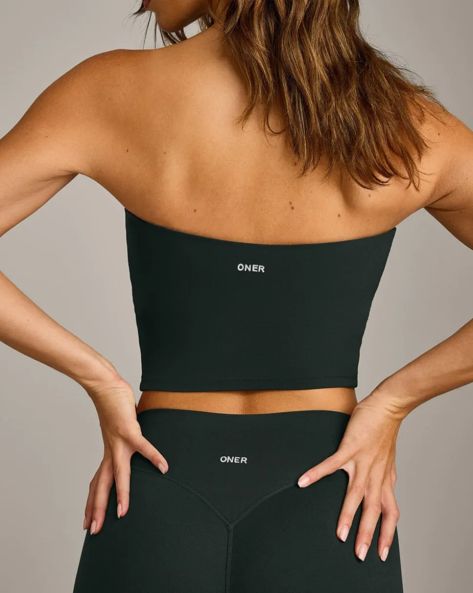 SoftMotion™ Bandeau Mid Vest with Built in Bra Shelf with Grey Logo