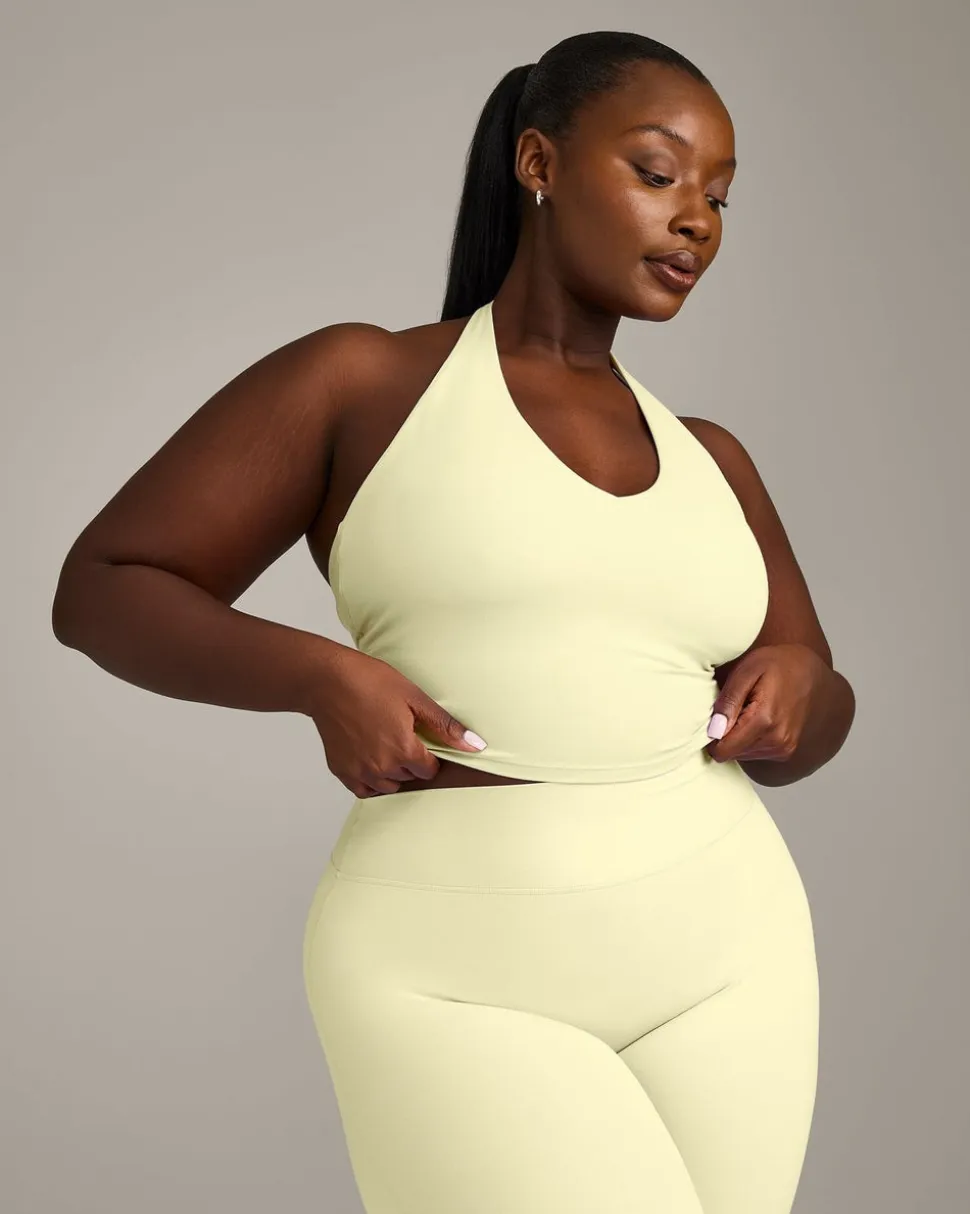 SoftMotion™ Halter Neck Mid Vest with Built in Bra Shelf with Grey Logo