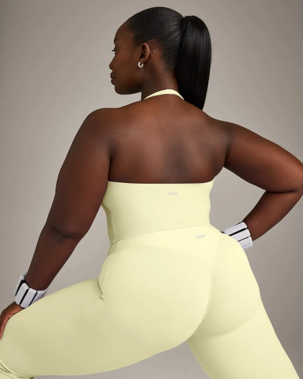 SoftMotion™ Halter Neck Mid Vest with Built in Bra Shelf with Grey Logo