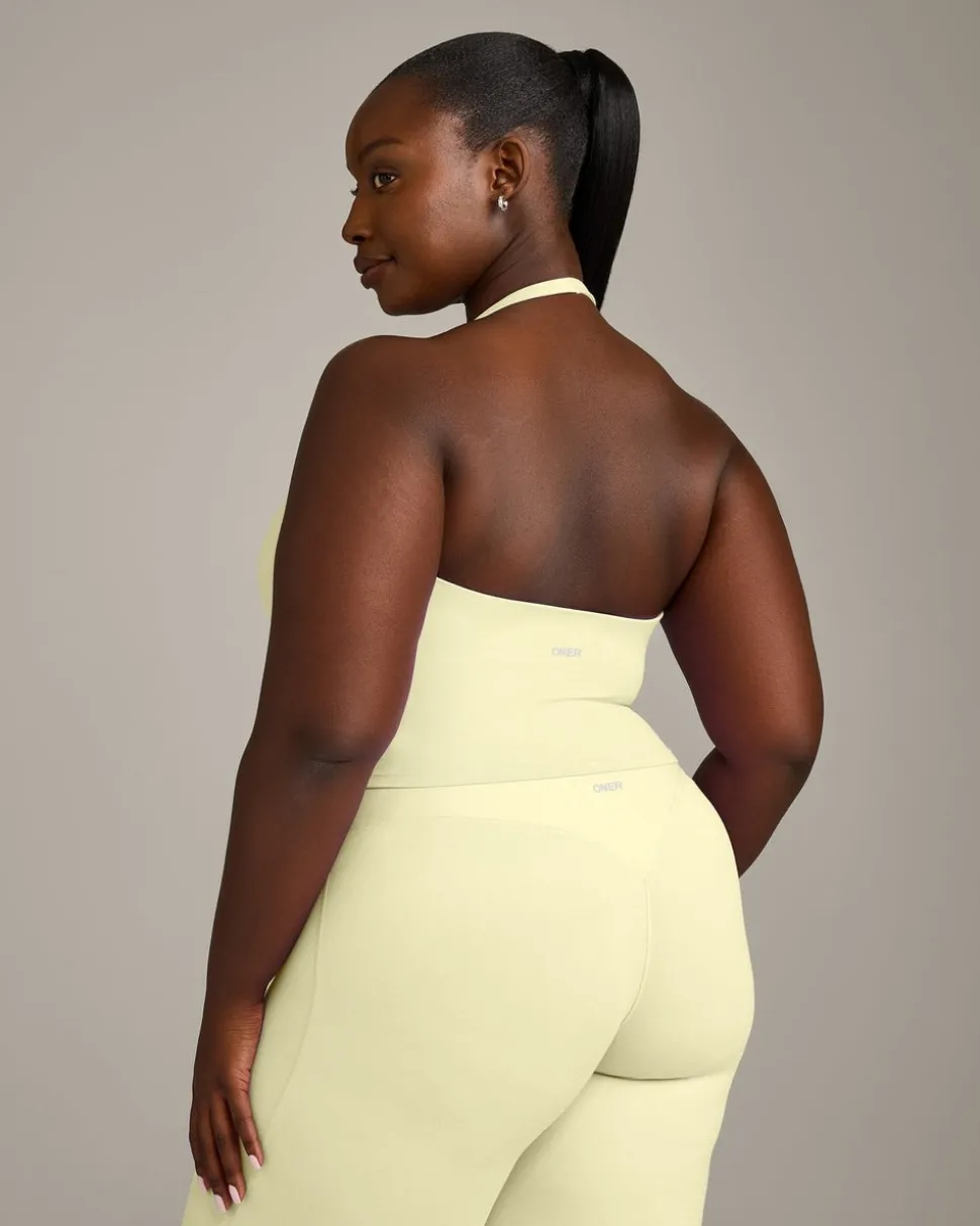 SoftMotion™ Halter Neck Mid Vest with Built in Bra Shelf with Grey Logo