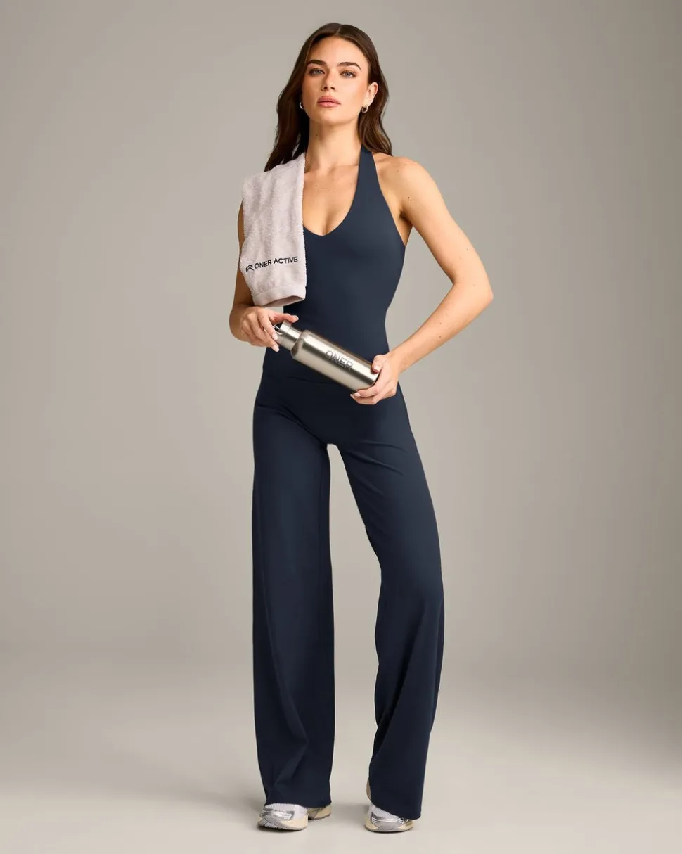 SoftMotion™ Halter Neck Vest with Built in Bra Shelf with Grey Logo