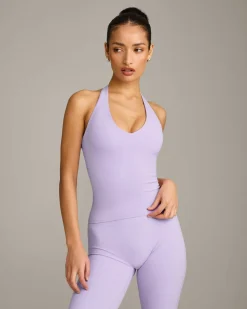 SoftMotion™ Halter Neck Vest with Built in Bra Shelf with Grey Logo