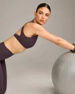 SoftMotion™ High Neck Sports Bra with Grey Logo