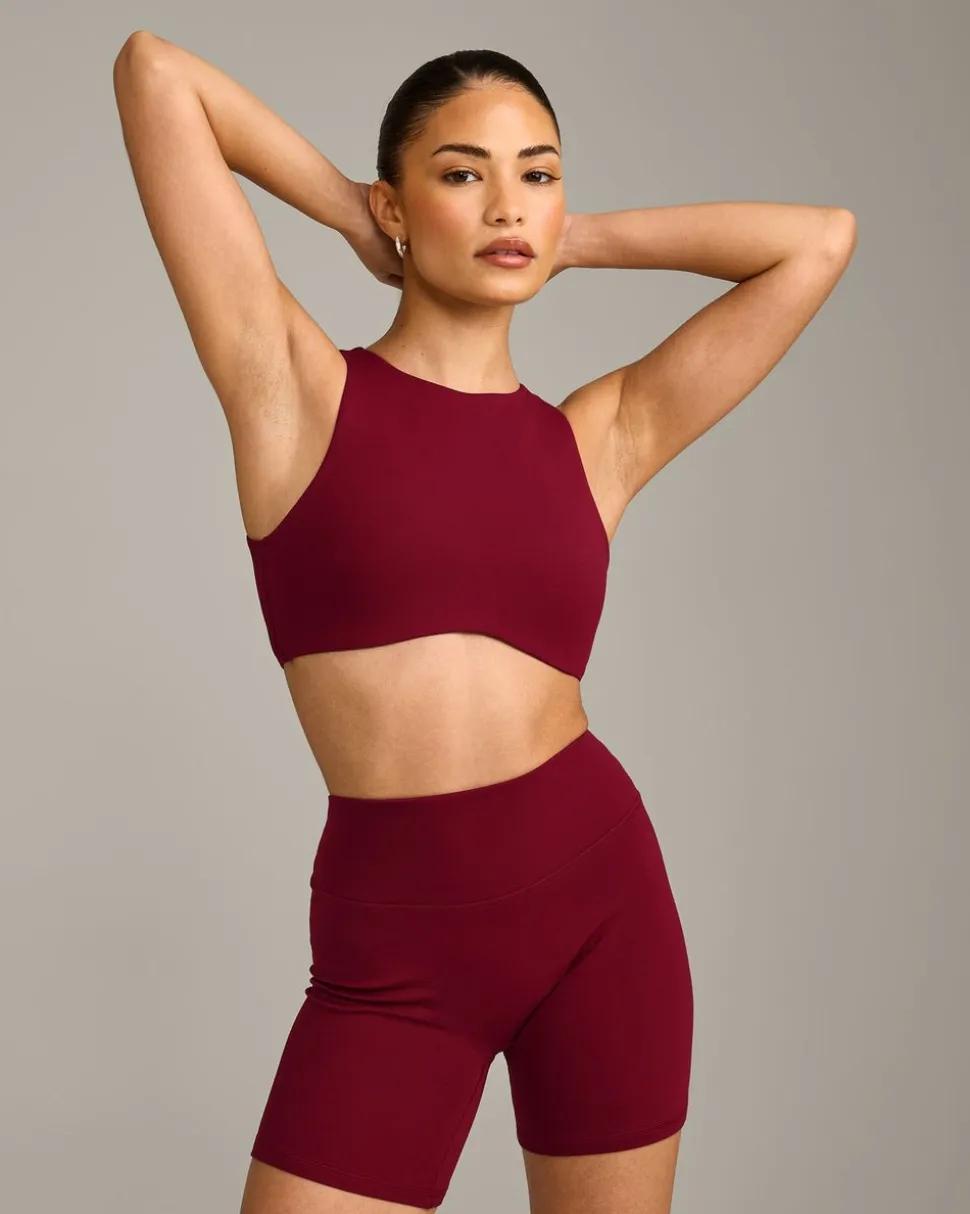 SoftMotion™ High Neck Sports Bra with Grey Logo