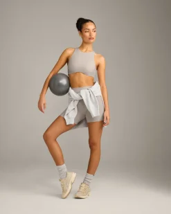 SoftMotion™ High Neck Sports Bra with White Logo