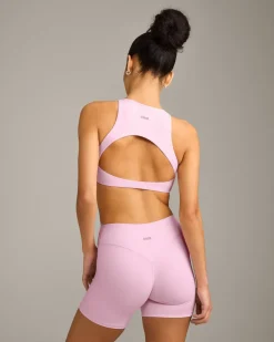 SoftMotion™ High Neck Sports Bra with Grey Logo