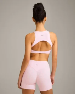 SoftMotion™ High Neck Sports Bra with Grey Logo