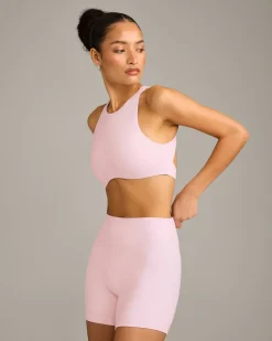 SoftMotion™ High Neck Sports Bra with Grey Logo