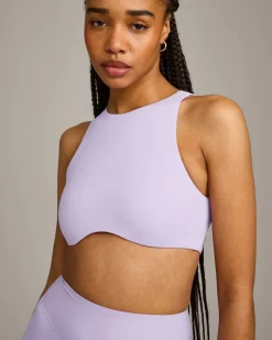 SoftMotion™ High Neck Sports Bra with Grey Logo