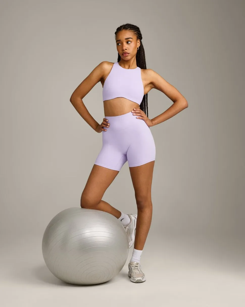 SoftMotion™ High Neck Sports Bra with Grey Logo