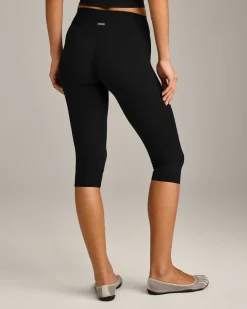 SoftMotion™ High Waisted Capri Leggings with Grey Logo