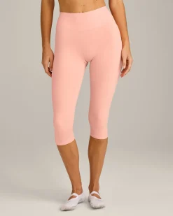 SoftMotion™ High Waisted Capri Leggings with Grey Logo